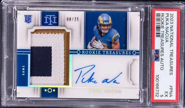 2023 Panini National Treasures Puka Nacua Treasures Platinum NFL Shield #RTS-PNA card image