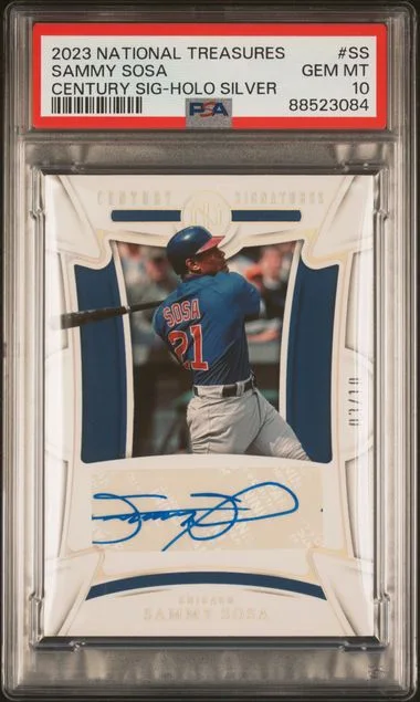 2023 Panini National Treasures Sammy Sosa Century Signatures Holo Silver #SS card image