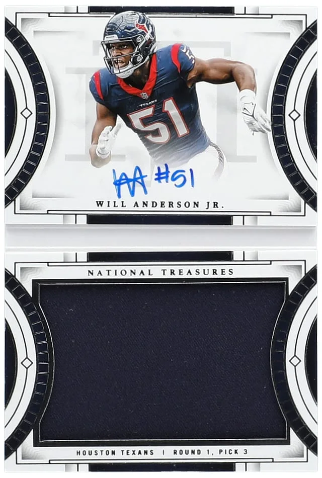 2023 Panini National Treasures Will Anderson Jr. Prime Signatures Booklet #RJB-WAJ card image