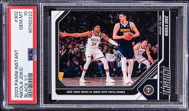 2023 Panini Nikola Jokic (1/1) Instant Black #302 card image