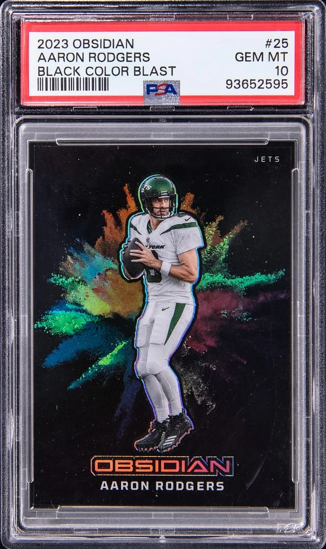 2023 Panini Obsidian Aaron Rodgers Black Color Blast #25 card image