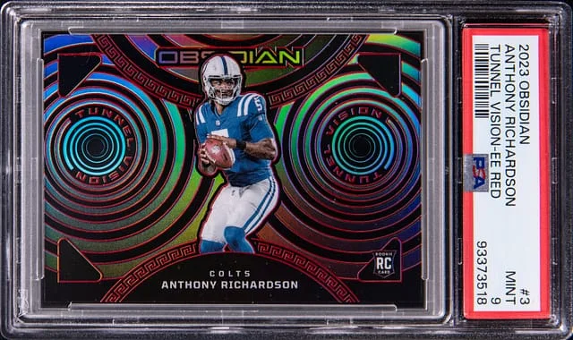 2023 Panini Obsidian Anthony Richardson Tunnel Vision-Electric Etch Red #3 card image