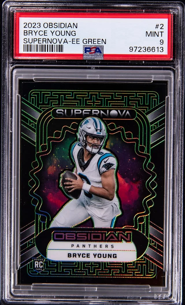 2023 Panini Obsidian Bryce Young Supernova Electric Etch Green #2 card image
