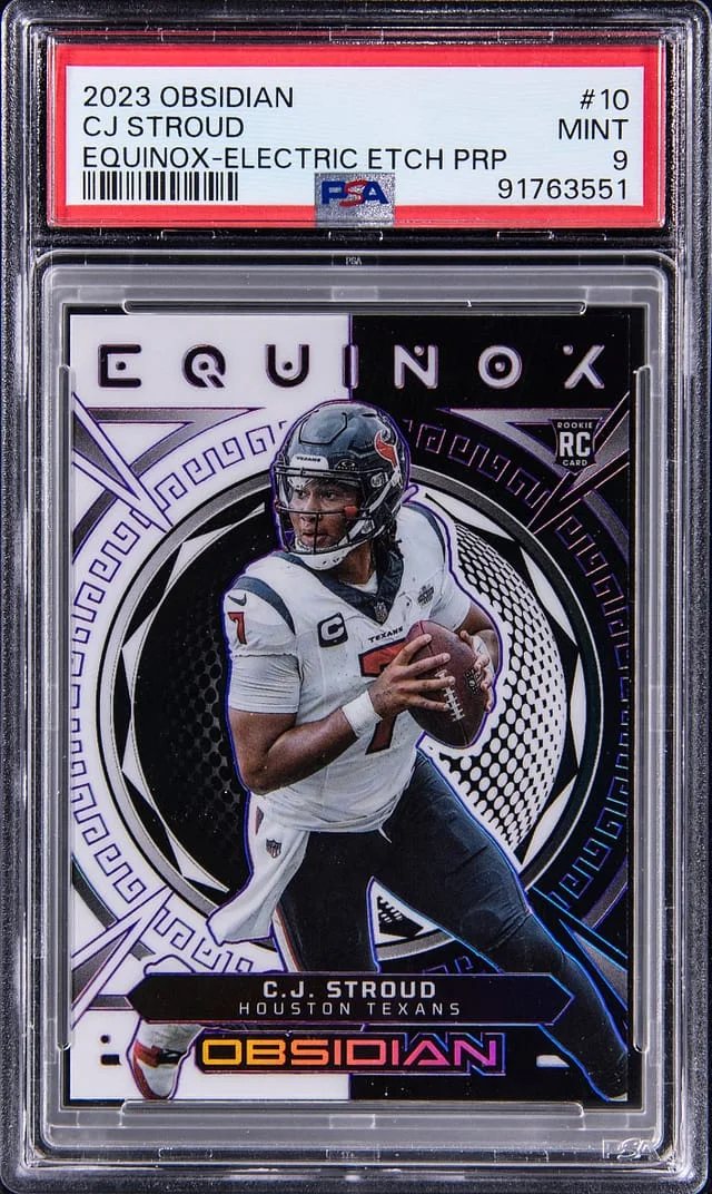 2023 Panini Obsidian CJ Stroud Equinox Electric Etch Purple #10 card image