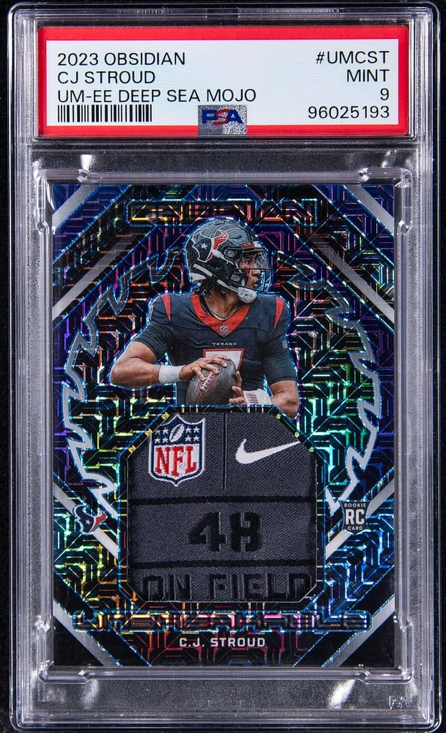 2023 Panini Obsidian CJ Stroud Unbreakable Materials Electric Etch Deep Sea Mojo #UMCST card image