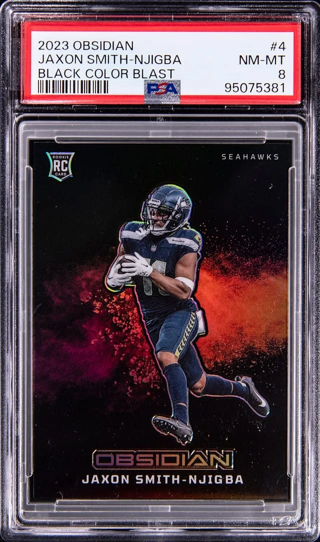 2023 Panini Obsidian Jaxon Smith-Njigba Black Color Blast #4 card image