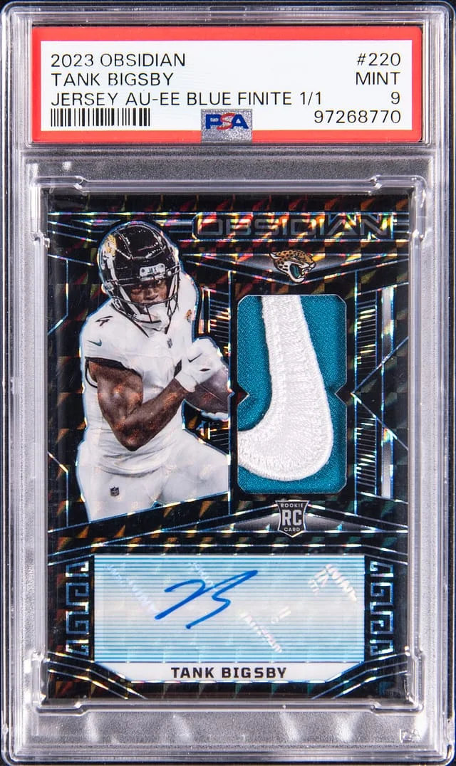 2023 Panini Obsidian Tank Bigsby Jersey Autograph Electric Etch Blue Finite #220 card image