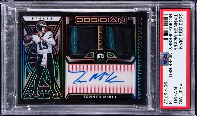 2023 Panini Obsidian Tanner McKee Jersey Ink Electric Etch Red #RJI-TMC card image