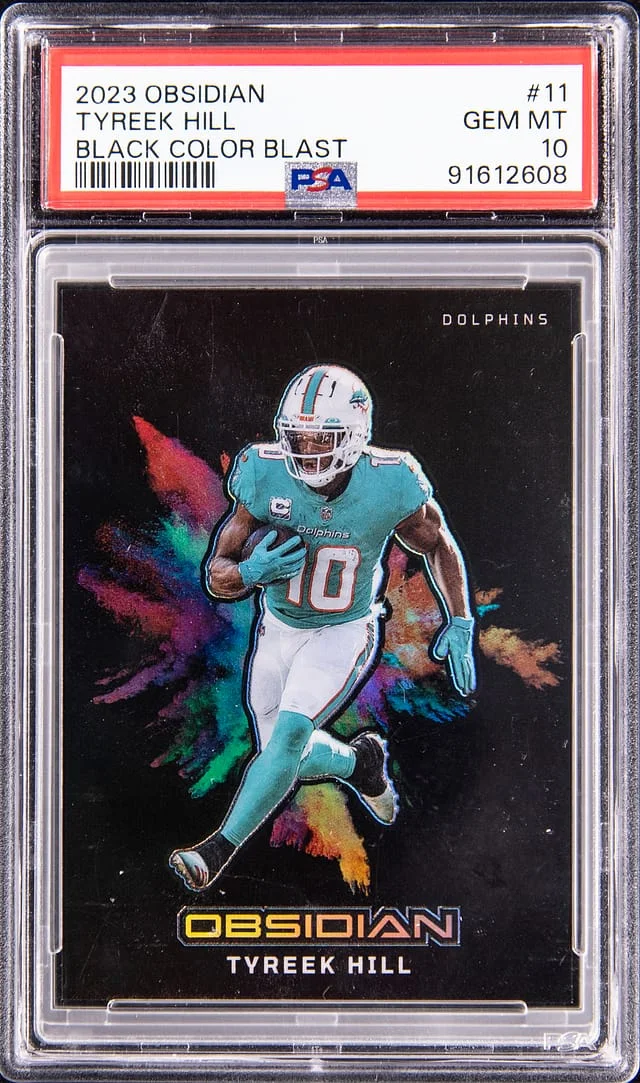 2023 Panini Obsidian Tyreek Hill Black Color Blast #11 card image