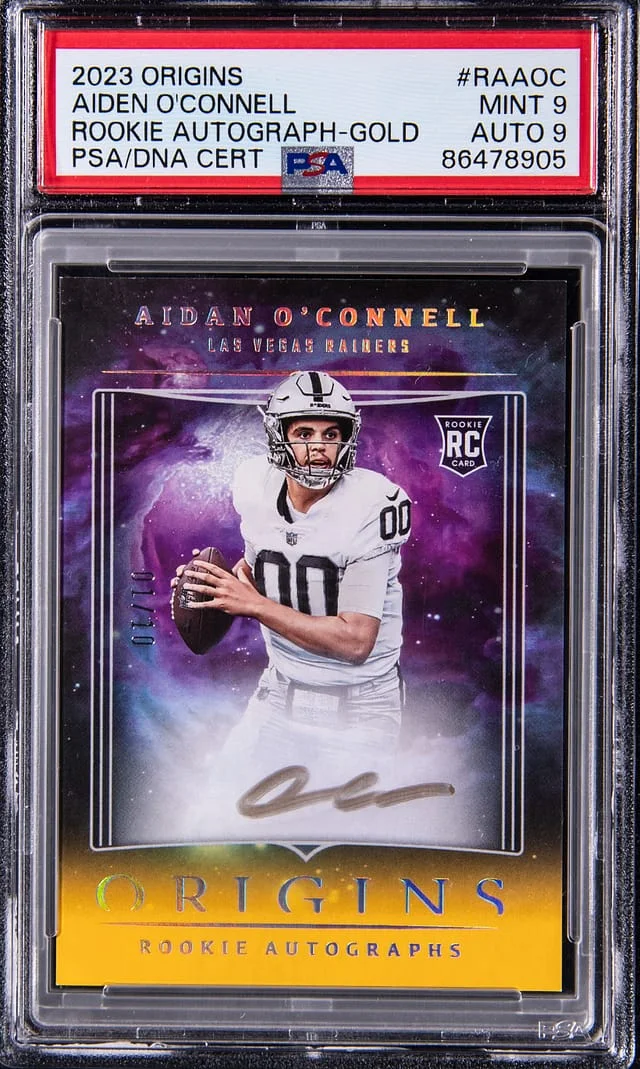 2023 Panini Origins Aidan O'Connell Autograph Gold #RAAOC card image