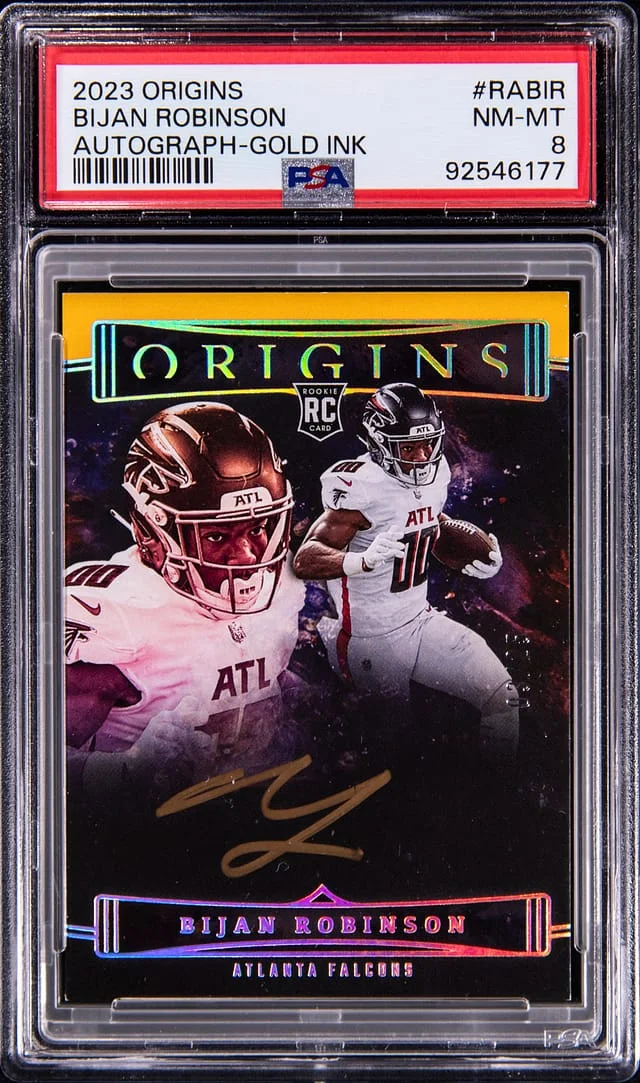 2023 Panini Origins Bijan Robinson Autograph Gold Ink #RABIR card image
