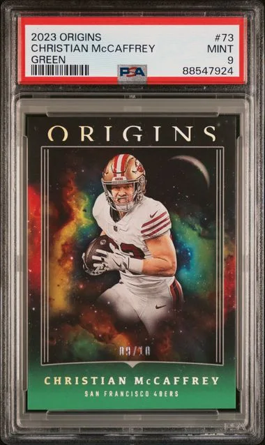 2023 Panini Origins Christian McCaffrey Green #73 card image