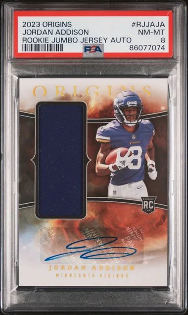 2023 Panini Origins Jordan Addison Jumbo Jersey Autographs #RJJA-JA card image