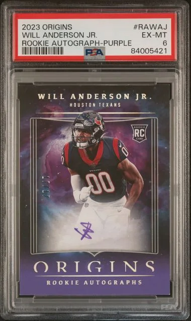 2023 Panini Origins Will Anderson Jr. Autographs Purple #RAWAJ card image