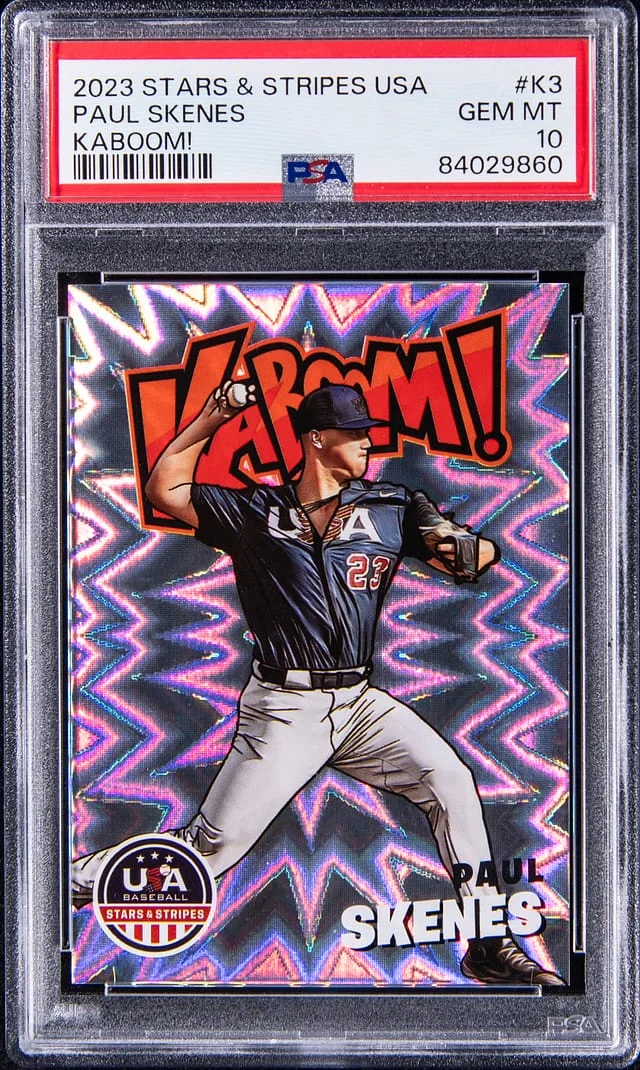 2023 Panini Paul Skenes Stars & Stripes USA Kaboom! #K3 card image