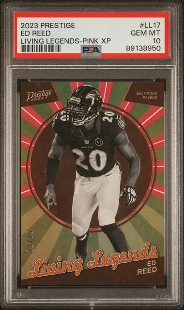 2023 Panini Prestige Ed Reed Living Legends Pink Xtra Points #LL17 card image