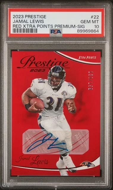 2023 Panini Prestige Jamal Lewis Red Xtra Points Premium-Signature #22 card image