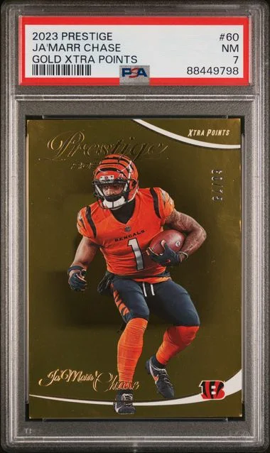 2023 Panini Prestige Ja'Marr Chase Gold Xtra Points #60 card image
