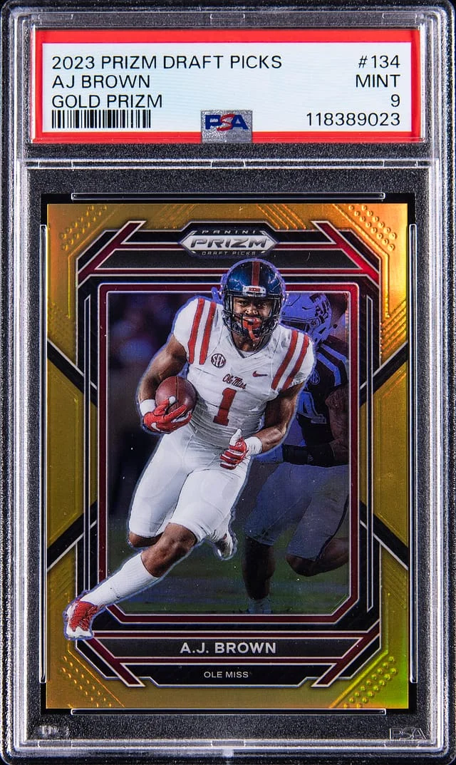2023 Panini Prizm A.J. Brown Gold Prizm #134 card image