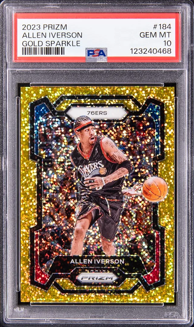 2023 Panini Prizm Allen Iverson Gold Sparkle #184 card image