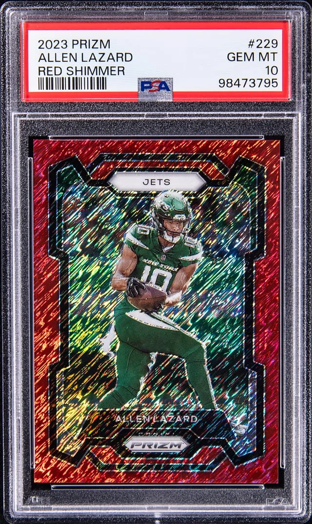 2023 Panini Prizm Allen Lazard Red Shimmer #229 card image