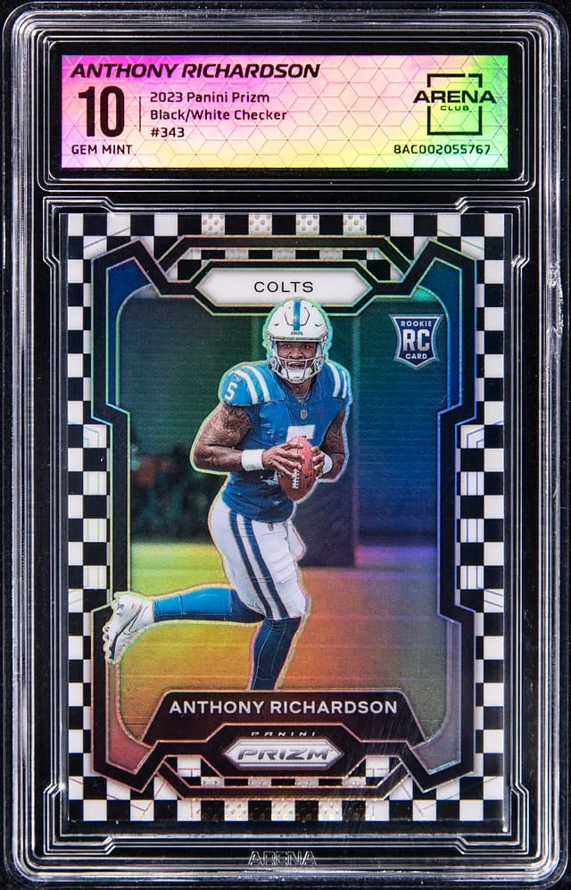 2023 Panini Prizm Anthony Richardson - AC Black/White Checker #343 card image