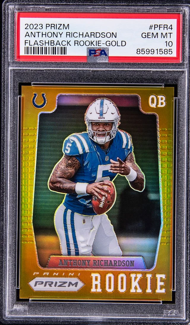 2023 Panini Prizm Anthony Richardson Flashback Gold Prizm #PFR-4 card image