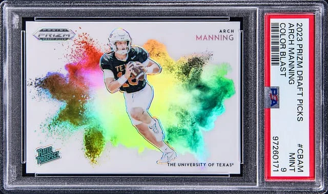 2023 Panini Prizm Arch Manning Color Blast #CB-AM card image