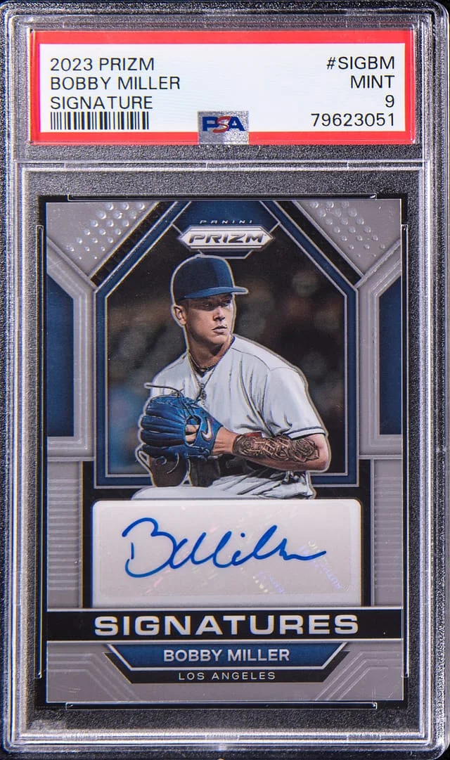 2023 Panini Prizm Bobby Miller Signatures #SIGBM card image