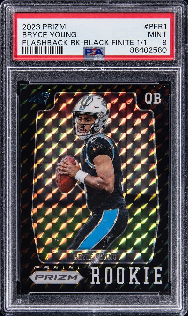 2023 Panini Prizm Bryce Young Flashback Black Finite Prizm #PFR-1 card image