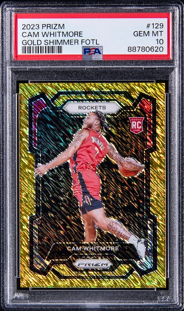 2023 Panini Prizm Cam Whitmore FOTL Gold Shimmer #129 card image