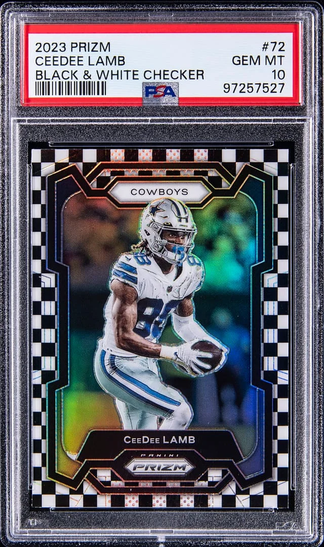 2023 Panini Prizm CeeDee Lamb Black & White Checker #72 card image