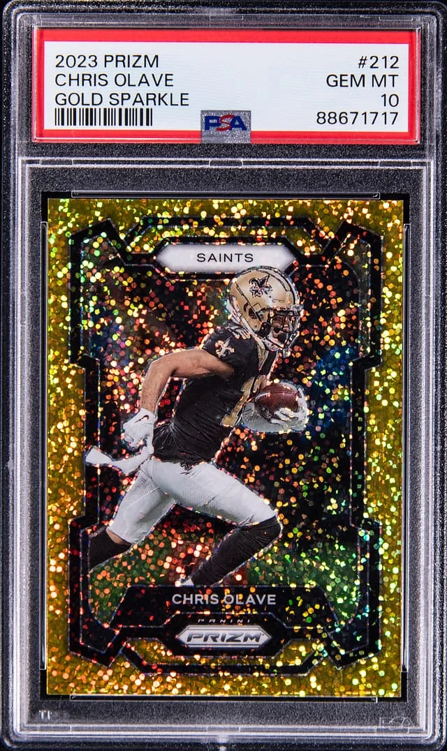 2023 Panini Prizm Chris Olave Gold Sparkle #212 card image