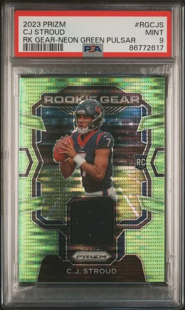 2023 Panini Prizm C.J. Stroud Gear Neon Green Pulsar #RG-CJS card image