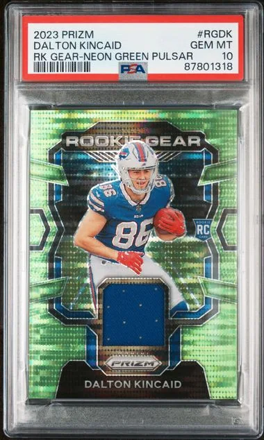 2023 Panini Prizm Dalton Kincaid Gear Neon Green Pulsar #RG-DK card image
