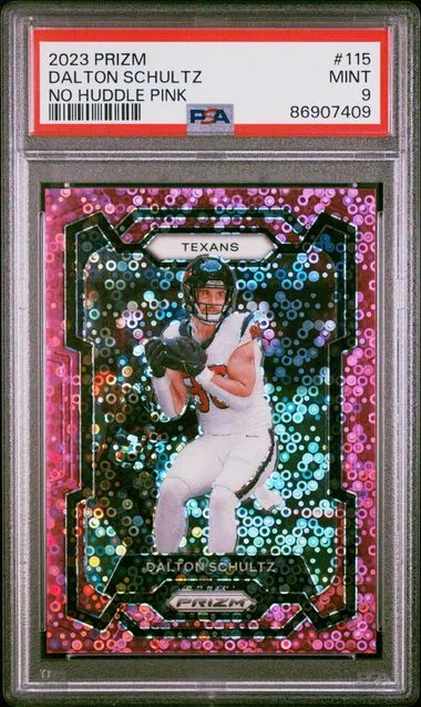 2023 Panini Prizm Dalton Schultz No Huddle Pink #115 card image