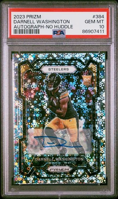 2023 Panini Prizm Darnell Washington Autograph-No Huddle #384 card image