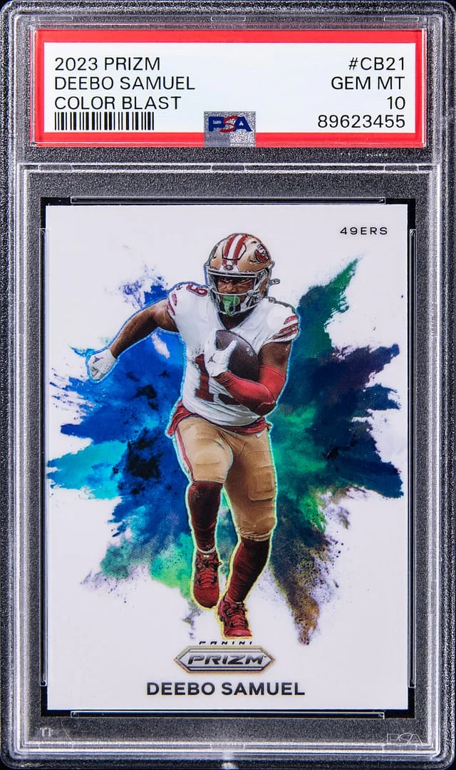 2023 Panini Prizm Deebo Samuel Color Blast #CB-21 card image