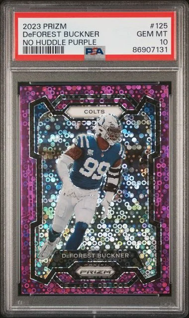 2023 Panini Prizm Deforest Buckner No Huddle Purple #125 card image
