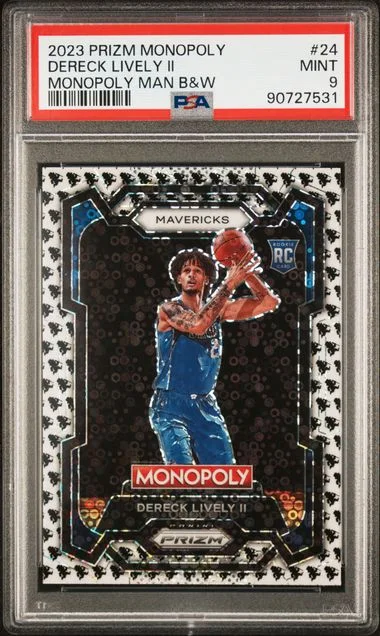 2023 Panini Prizm Dereck Lively II Monopoly Monopoly Man Black and White #24 card image