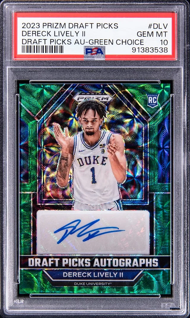 2023 Panini Prizm Dereck Lively II Autograph Green Choice #DLV card image