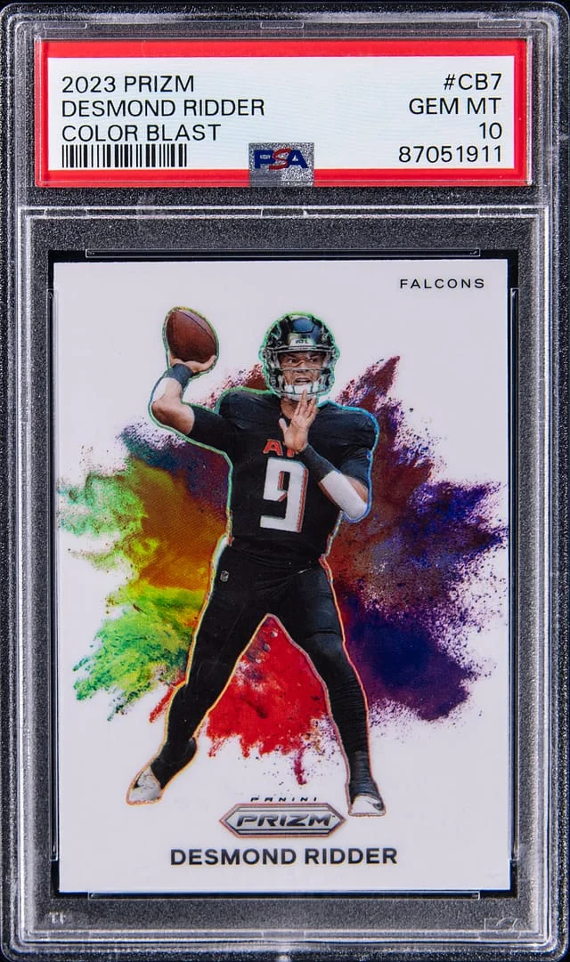 2023 Panini Prizm Desmond Ridder Color Blast #CB-7 card image