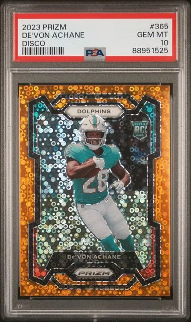 2023 Panini Prizm De'Von Achane Disco #365 card image