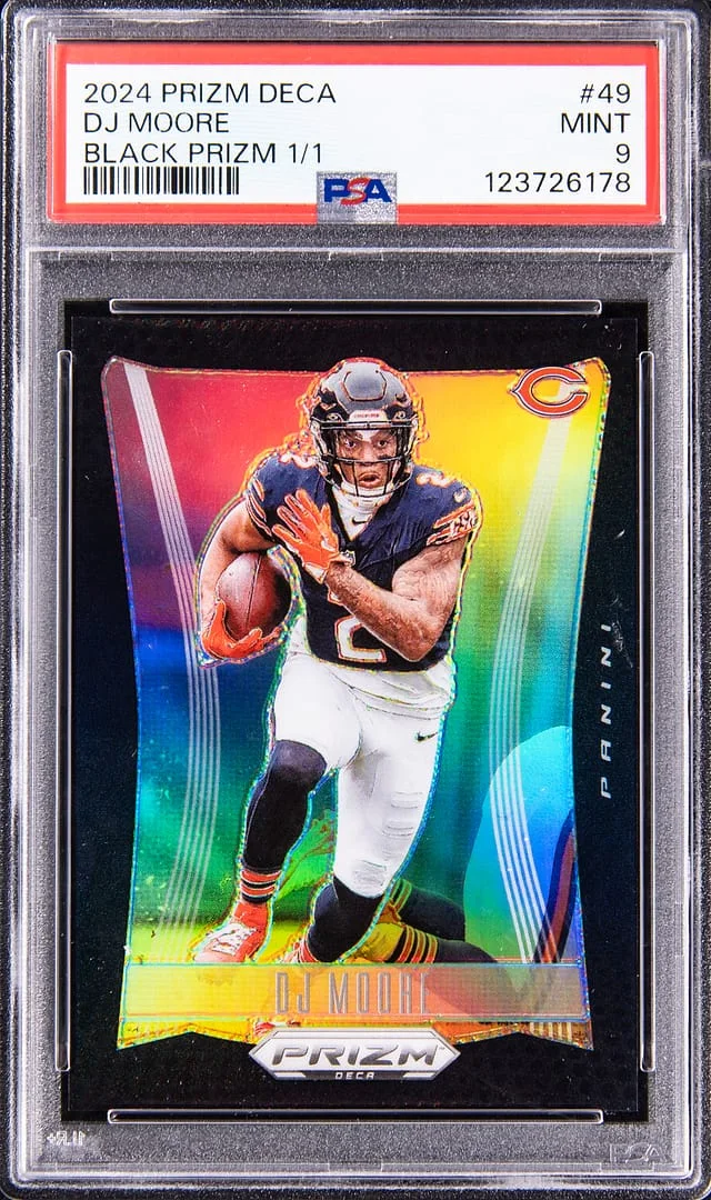 2023 Panini Prizm DJ Moore Deca Black Prizm #49 card image
