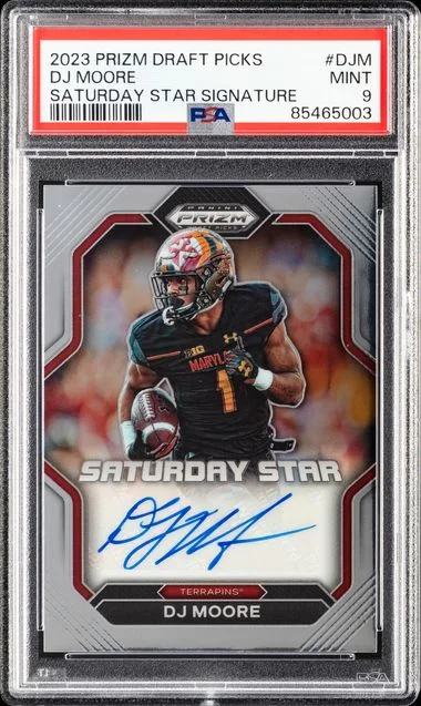 2023 Panini Prizm DJ Moore Saturday Star Signature #DJM card image