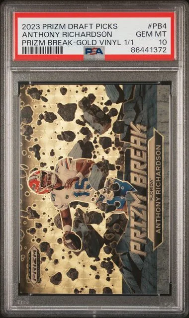 2023 Panini Prizm Draft Picks Anthony Richardson Prizm Break Gold Vinyl #PB4 card image