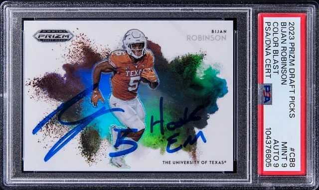 2023 Panini Prizm Draft Picks Bijan Robinson Color Blast #CB-8 card image