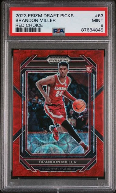 2023 Panini Prizm Draft Picks Brandon Miller Red Choice #63 card image