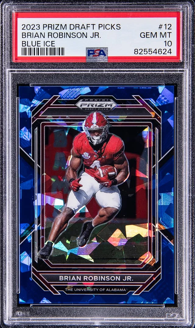 2023 Panini Prizm Draft Picks Brian Robinson Jr. Blue Ice #12 card image