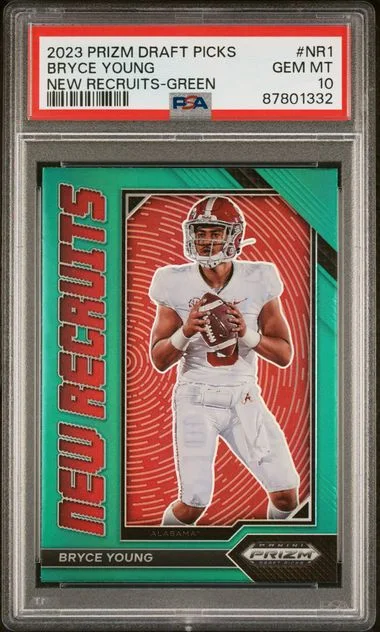 2023 Panini Prizm Draft Picks Bryce Young New Recruits Green #NR1 card image